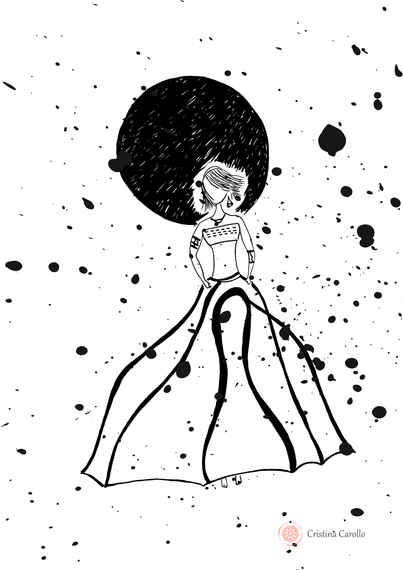 Black & White Minimalist Woman Line Art Poster