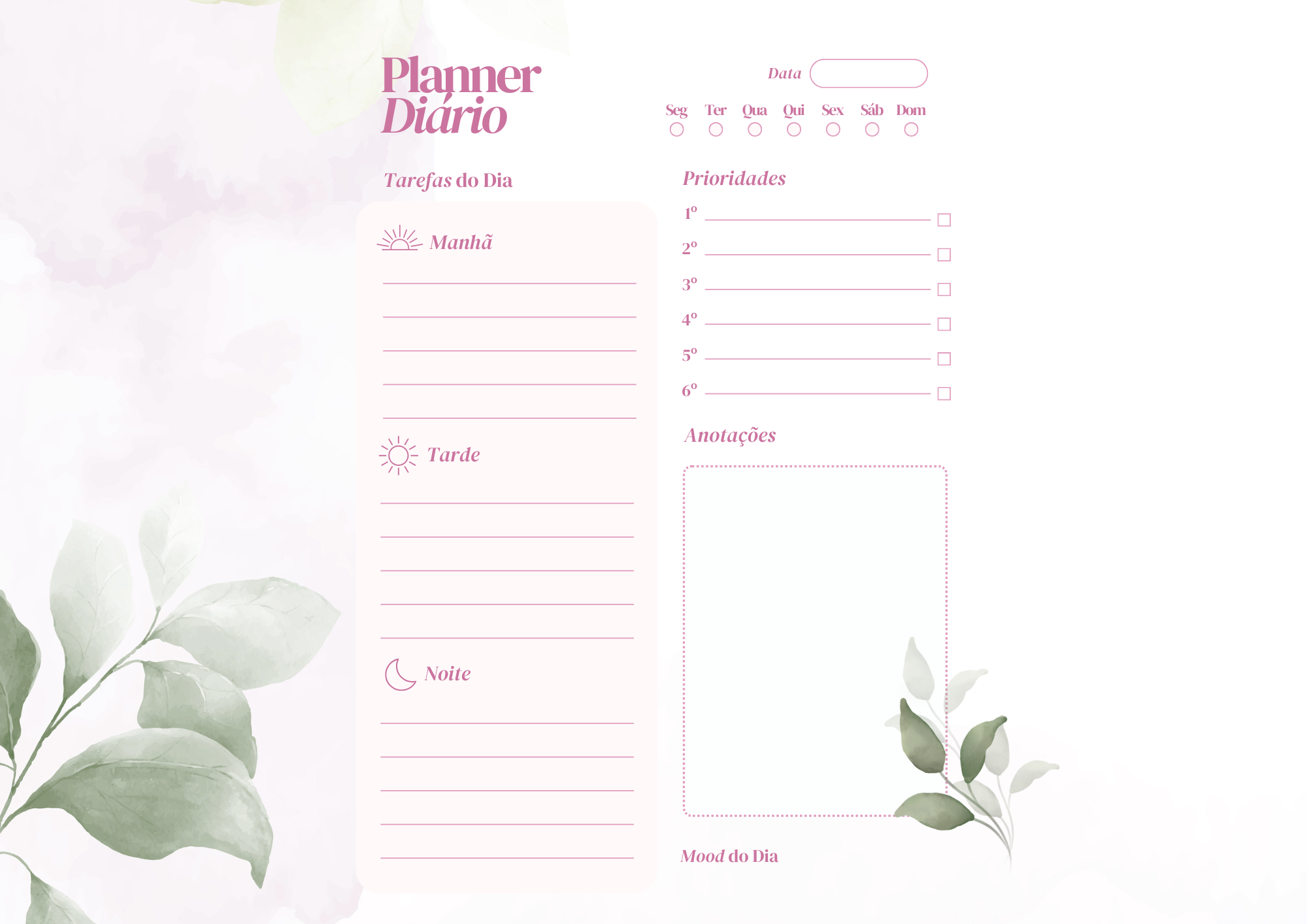 Capa do Planner Diário (Geral)